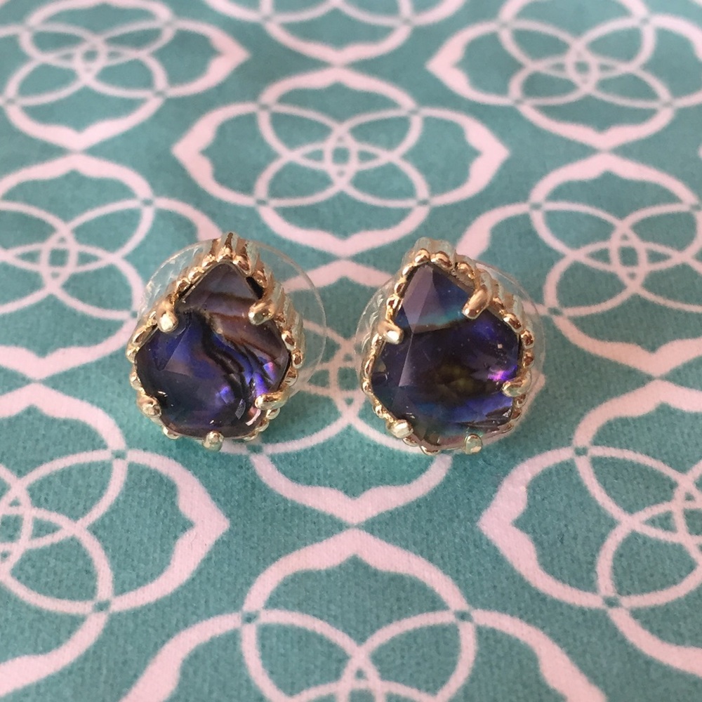 Kendra Scott Tessa Gold Stud Earrings Abalone